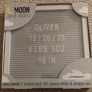 Moon and Stars Letter board and shape set.